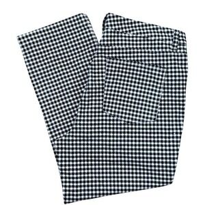 T1 Talbots HighWaist Pants Black White Velour Gingham Houndstooth‎ 14P